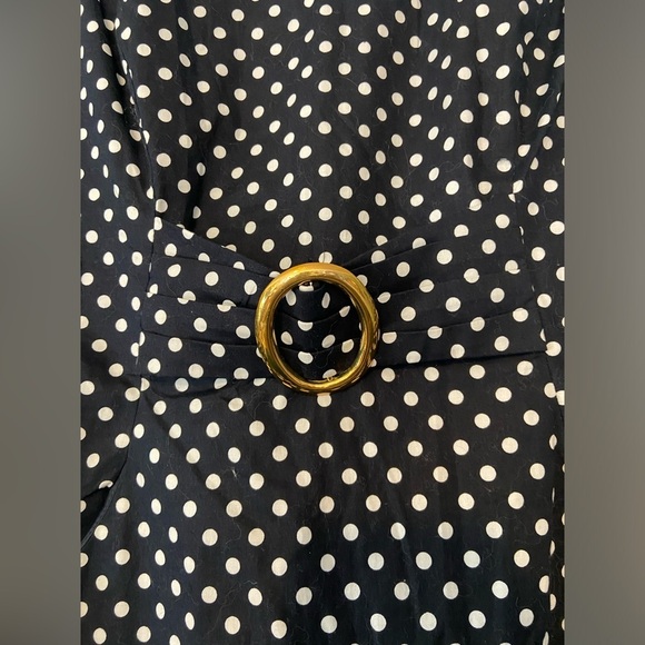 T Tahari Elegant Black and White Polka Dot Dress size 10 - Picture 3 of 6